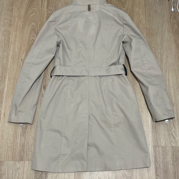 Mackage Estela Belted Trench Coat W/ Contrast Zippers In Sand - Picture 7 of 15